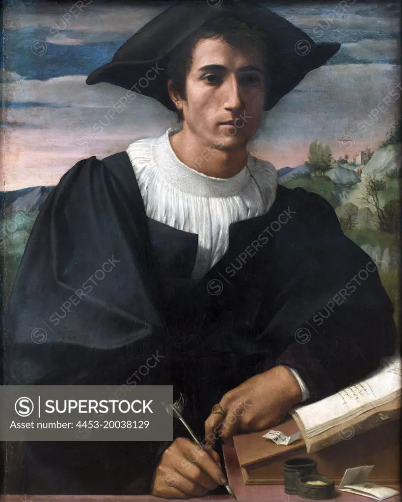 Portrait of a young man. (Matteo Sofferoni). 1522. ( Franciabigio; 1482 - Florence 1525)