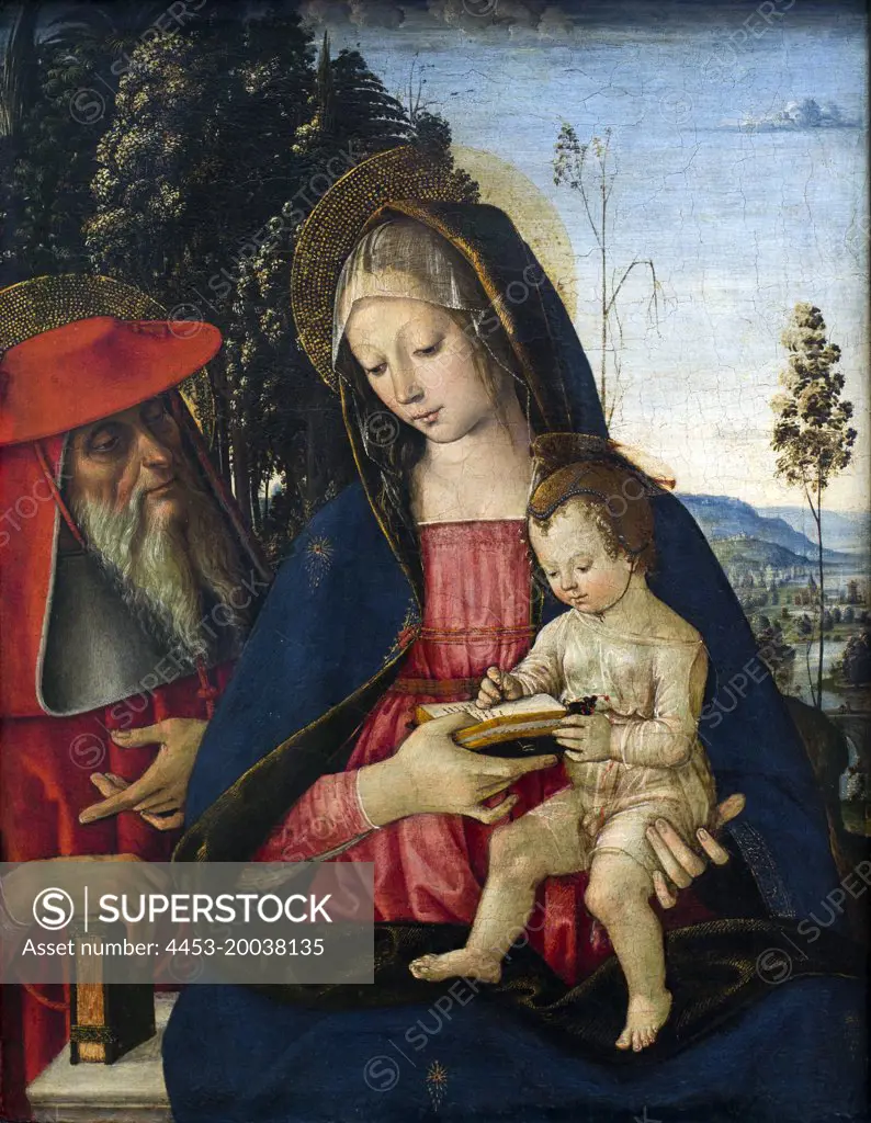Mary with the Child and Saint Jerome. (Pintoricchio; 1454 -1513)