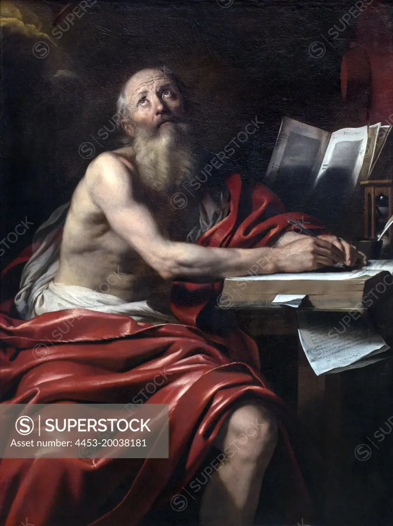 The writing. Hieronymus. C. 1630/35. (Nicolo Renieri; 1591 Maubeuge-1667 Venice)