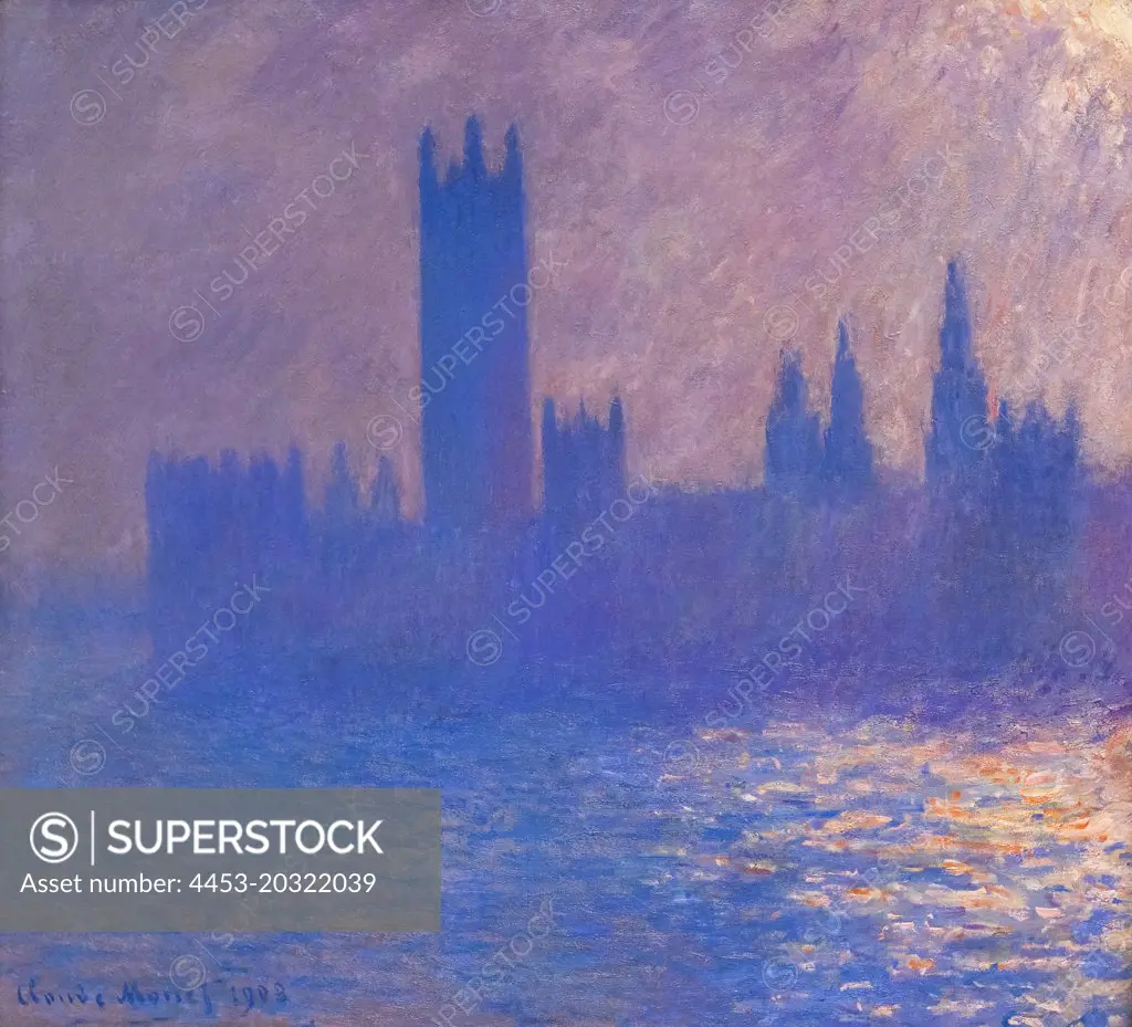 Houses of Parliament; Sunlight Effect; 1903 Oil on canvas Claude Monet French; 1840-1926