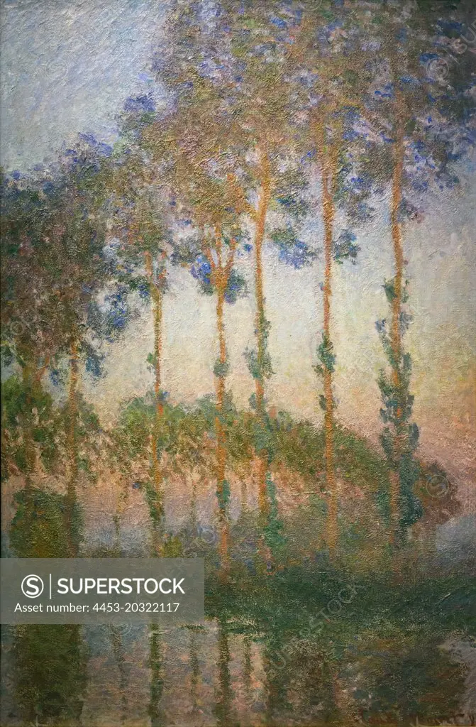 Poplars on the Banks of the Epte; Sunset; 1891 Oil on canvas Claude Monet French; 1840-1926