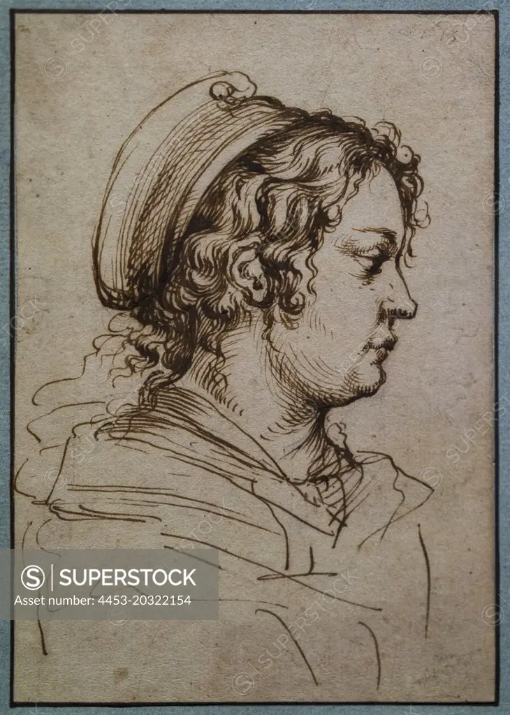 Head of a Young Woman in Profile Dirck de Vries Dutch; 1540/50-after 1609