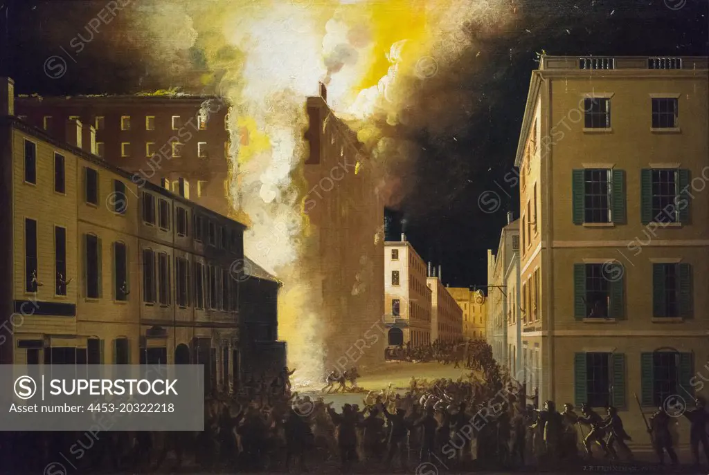 Bostons Exchange Coffee House Burning of 1818; c. 1824 Oil on canvas John Ritto Penniman American; 1782-1841