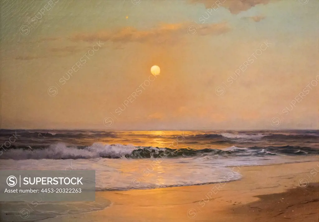"Sunset with Evening Star; about 1880 Oil on canvas by Warren W. Sheppard (American, 1858-1937)"