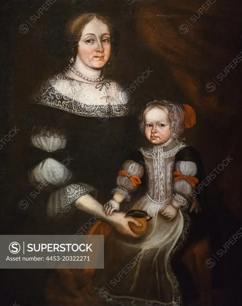 Mrs. Richard Patteshall Martha Woody and Child; 1679 Oil on canvas Thomas Smith American; about 1650-91