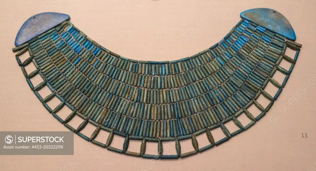 13 Broad collar Deli el-Bestia; tomb E Middle Kingdom; Dynasty 12; 1991-1783 B.C. Faience; steatite