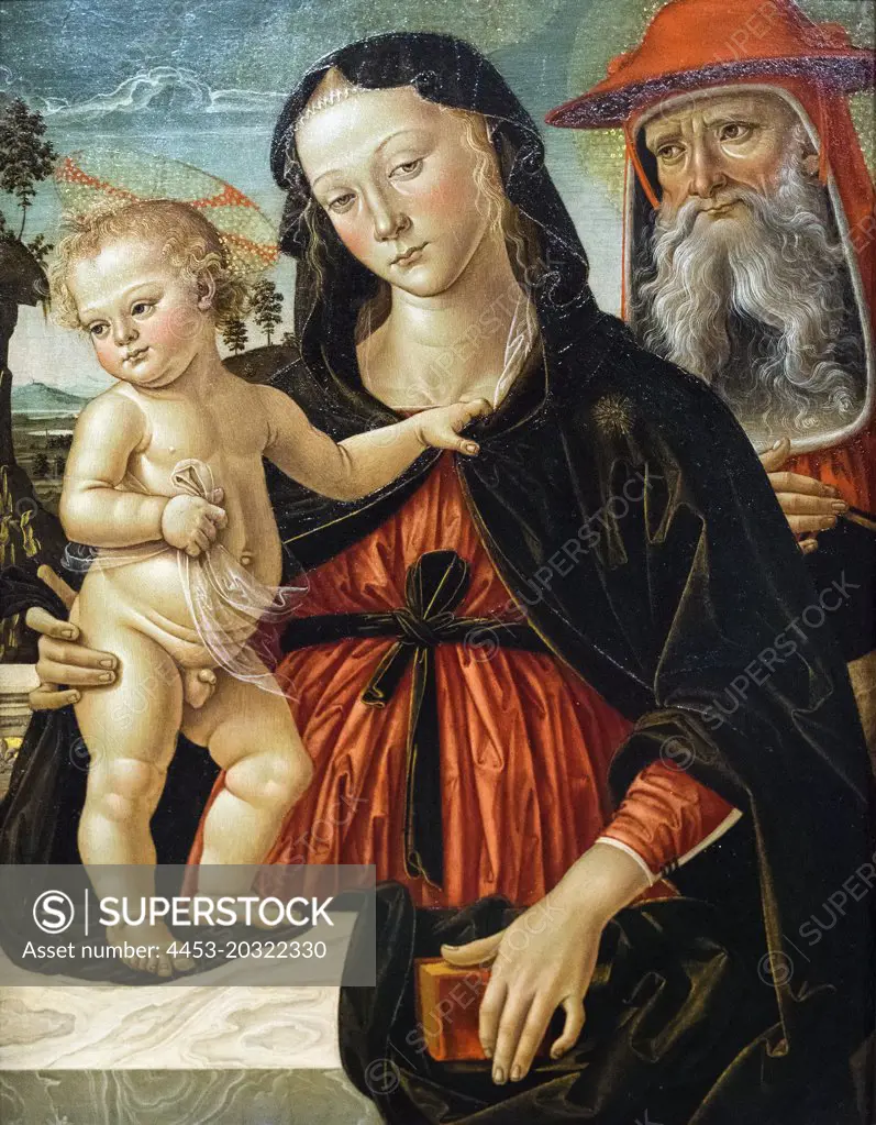 Virgin and Child with Saint Jerome; about 1475-80 Oil on panel Pinturicchio bernardino di Betto Italian onebrian; about 1454-1513