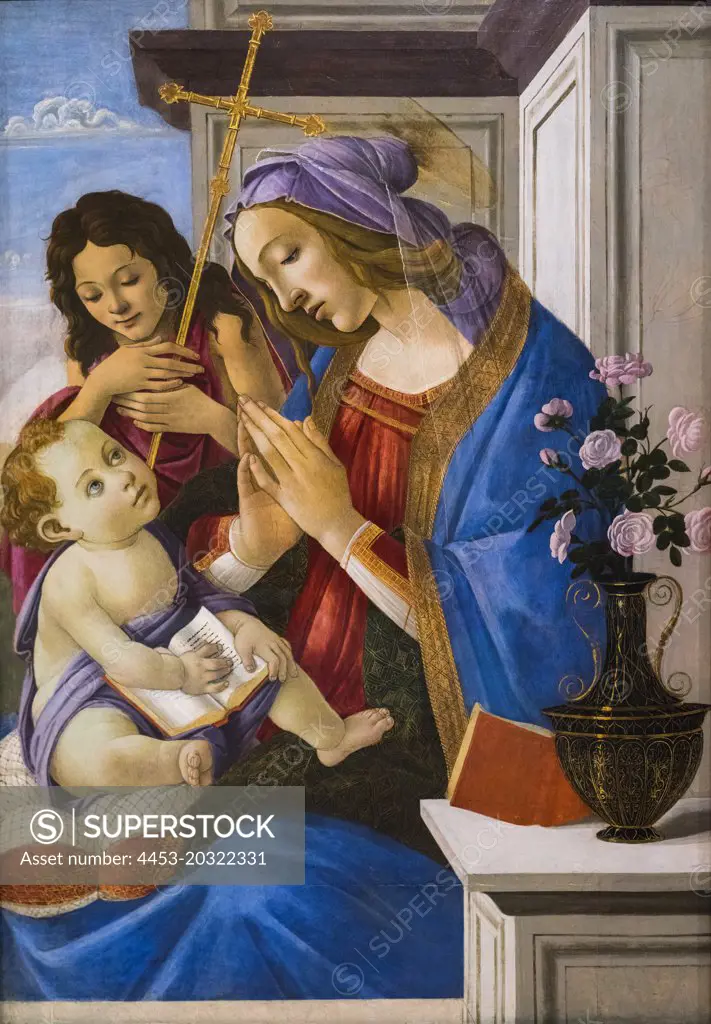 Virgin and Child with Saint John the Baptist; about 1500 Tempera on panel Sandro Botticelli Italian Florentine; 1444 or 1445-1510
