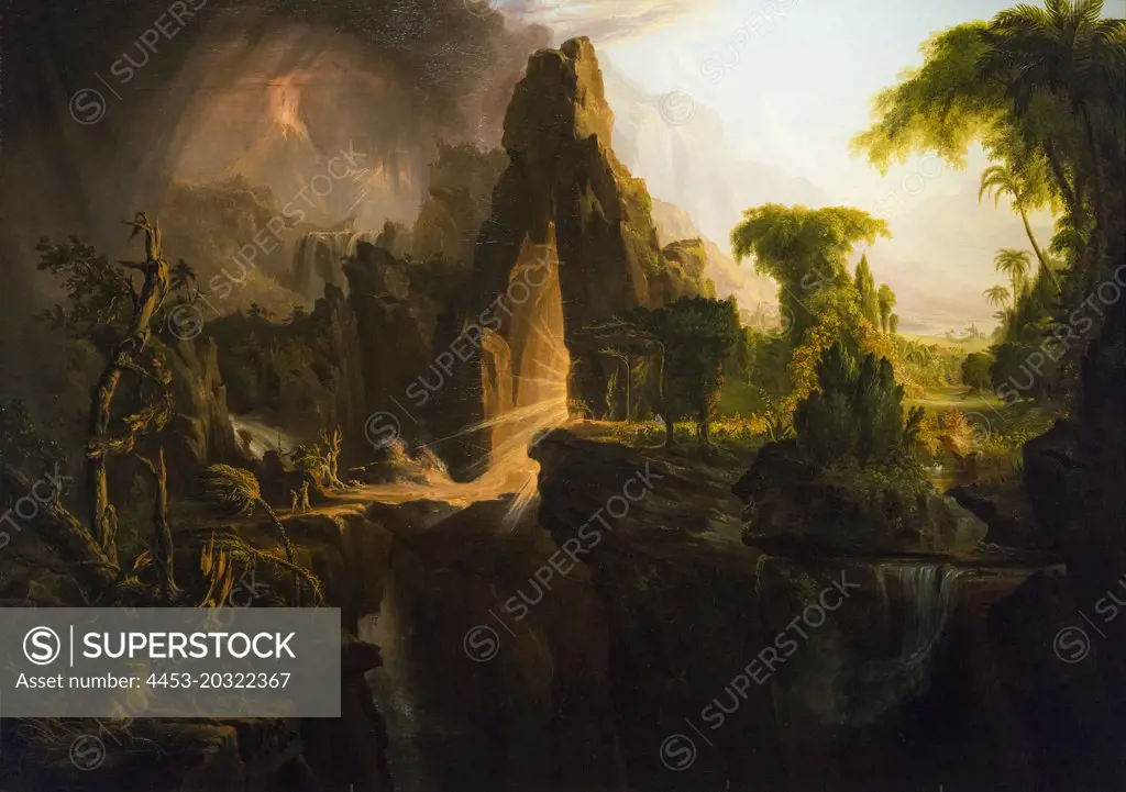 Expulsion from the Garden of Eden; 1828 Oil on canvas Thomas Cole American born in England; 1801-1848