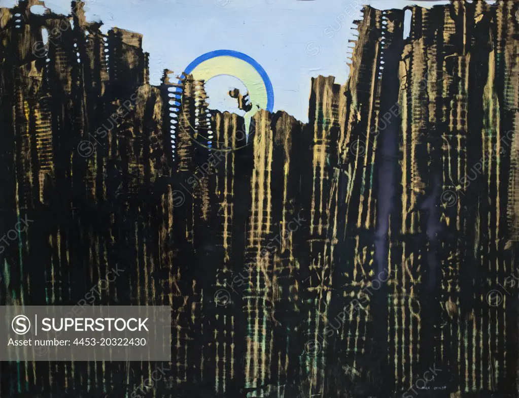 Forest. (Max Ernst; Bruhl 1891-1976 Paris; 1927;Oil on paper on wood)
