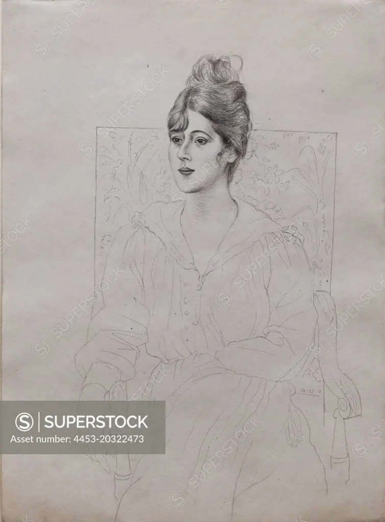Portrait of Madame Patri. (Pablo Picasso; 1881 - 1973; 1918; Pencil auf Papier)