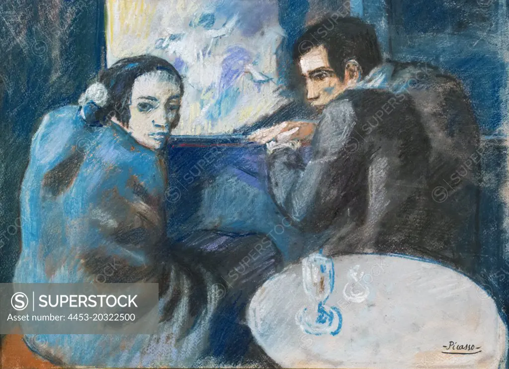 At the Cafe-Concert. (Pablo Picasso; 1881 - 1973; 1902; Pastell auf Karton)
