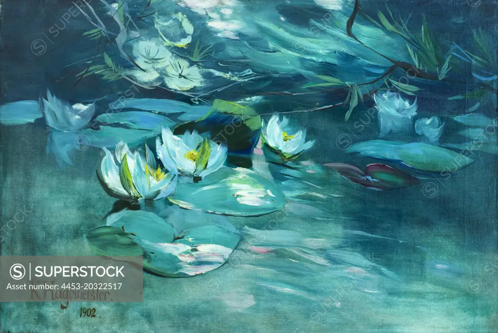 POND WITH AUFGEBLUHTEN; water lilies around 1902; oil on canvas Inv. No. 73-174. (POND WITH AUFGEBLUHTEN; water lilies around 1902; oil on canvas Inv. No. 73-174)