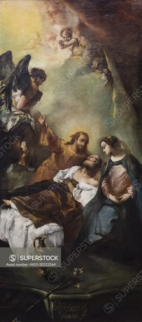 The Death of St. Joseph. 1740/45. (Giovanni Antonio Guardi; 1699-1760 Vienna Venice)