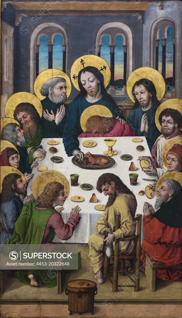 The Last Supper. 1475/80 outer side of a Flugels from Speyer altar. (Master of the book; active late 15th to early 16th century. In the Middle Rhine)