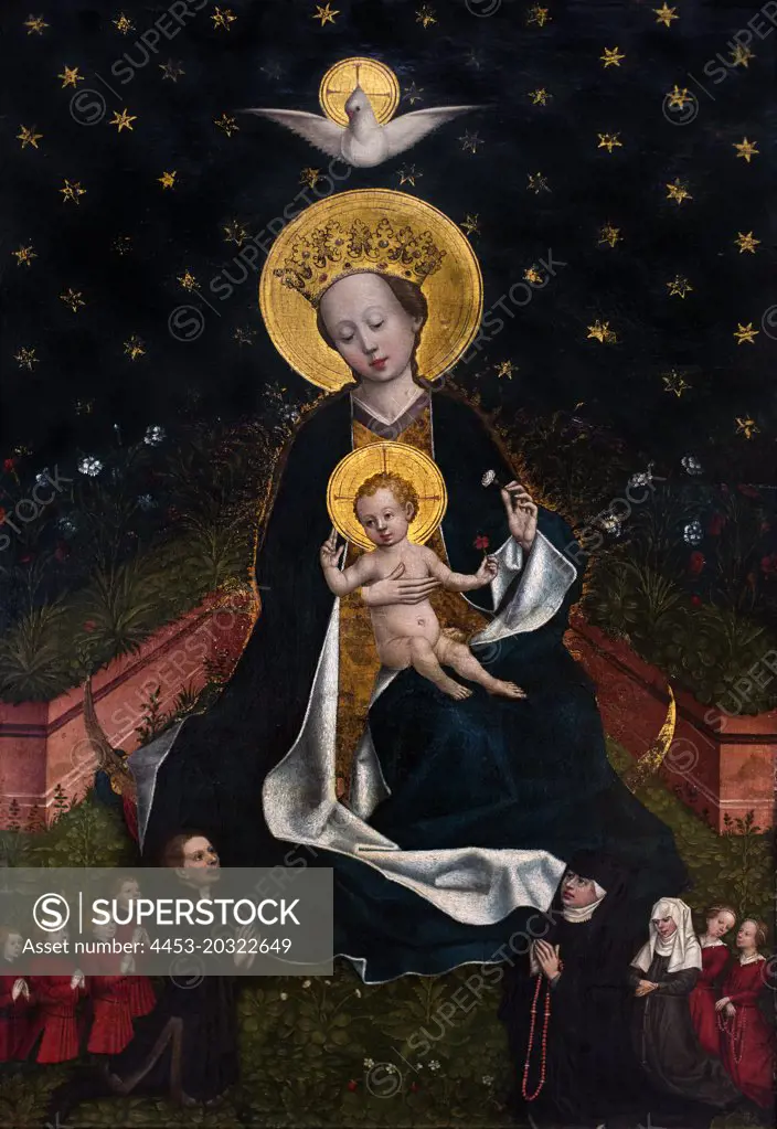 The Madonna on the crescent moon. 1450/60. (Master of 1456 active 1450/60 within Stephan Lochner in Cologne)