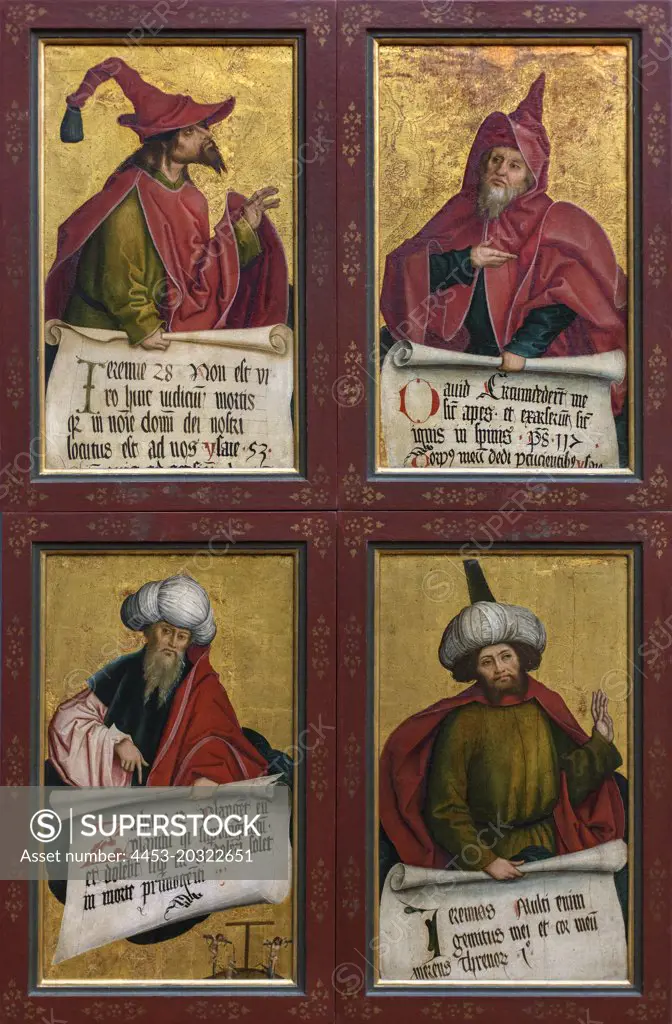 Four Prophets with scrolls. 1493/94. (Bernhard Strigel; around 1460 Memmingen Allgau Memmingen-1528)