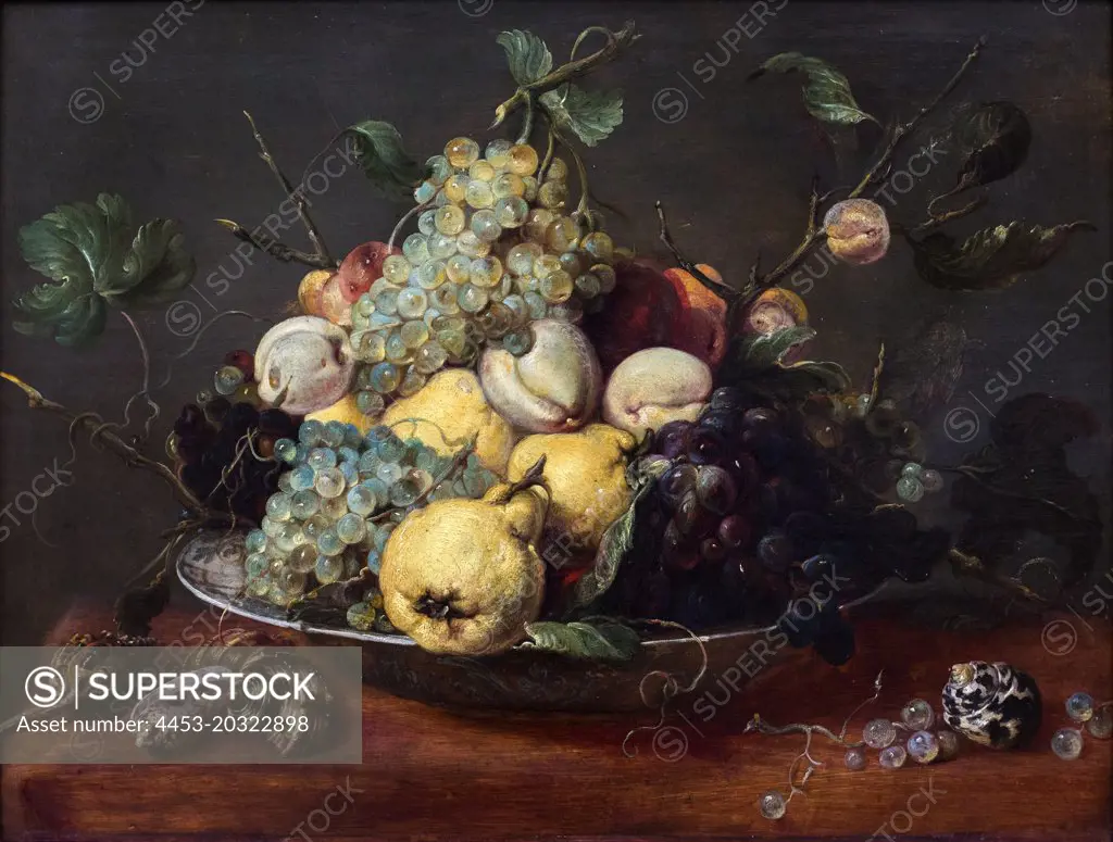 Still life with fruits in a porcelain dish. (Frans Snyders; 1579 Antwerp-1657 Antwerp)