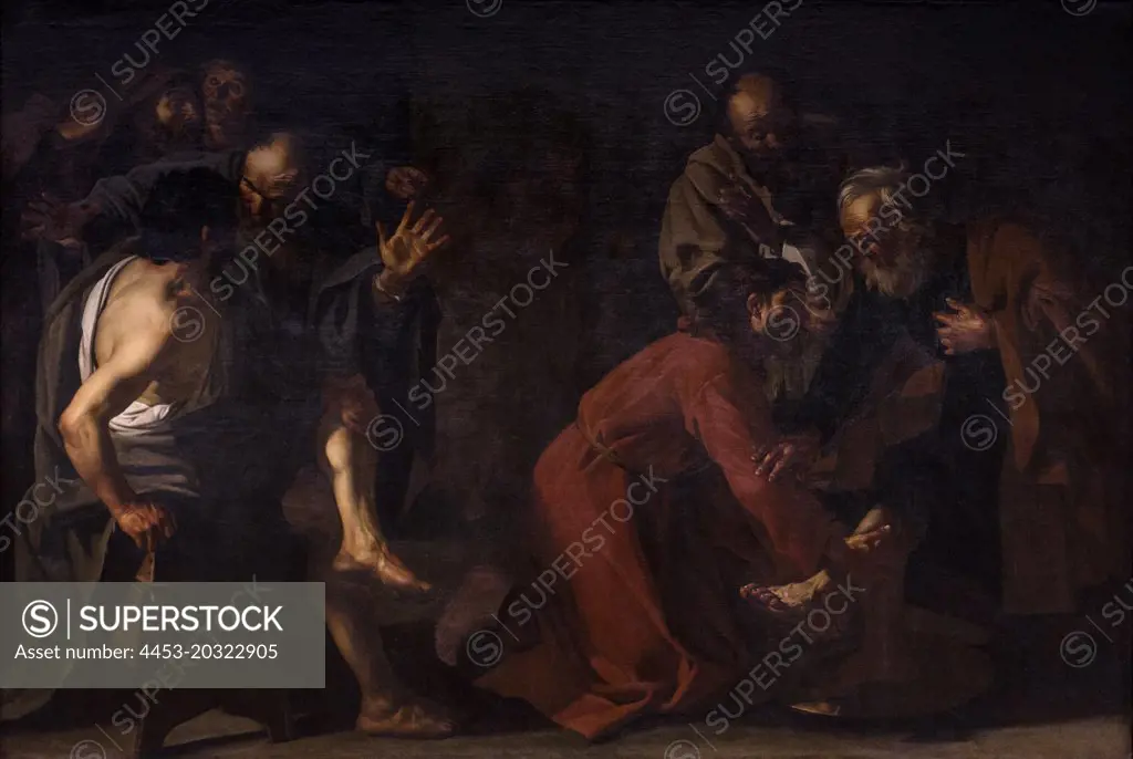Christ washing the Apostles' Feet by Dirck van Baburen; 1616; Berlin; oil on canvas