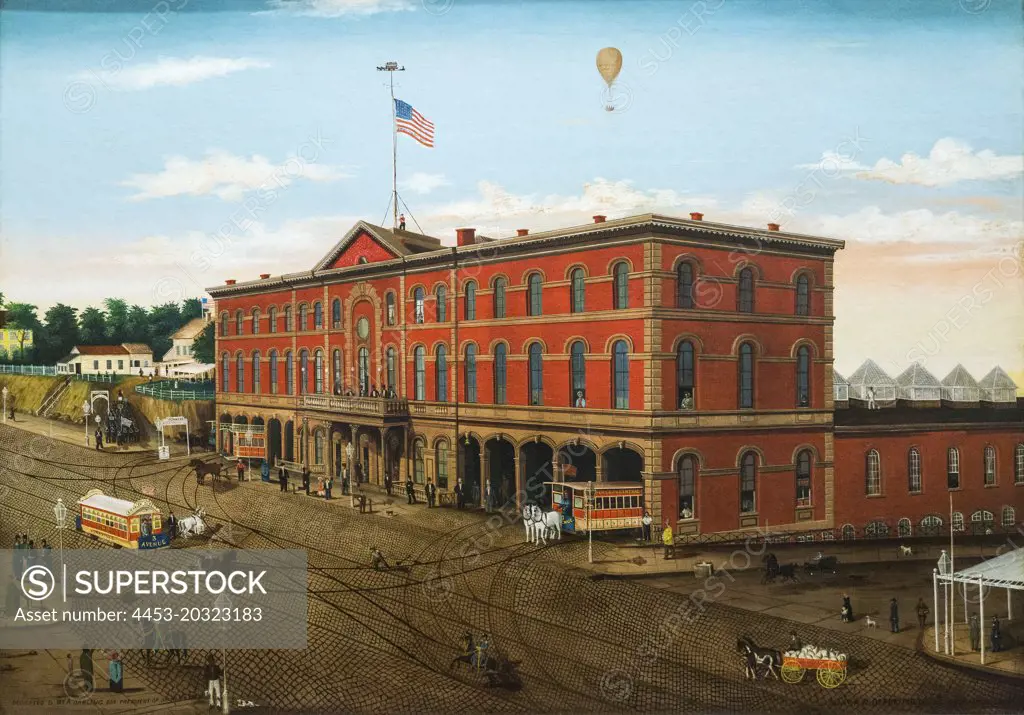 The Third Avenue Railroad Depot Ca. 1839-60 Oil on canvas William H. Schenck (active ca. 1854-64)