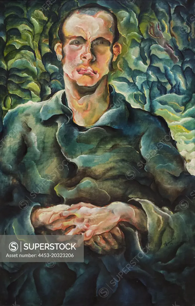 Self Portrait as a soldier in 1915 Oil on canvas Bruno Krauskopf German 1892-1960