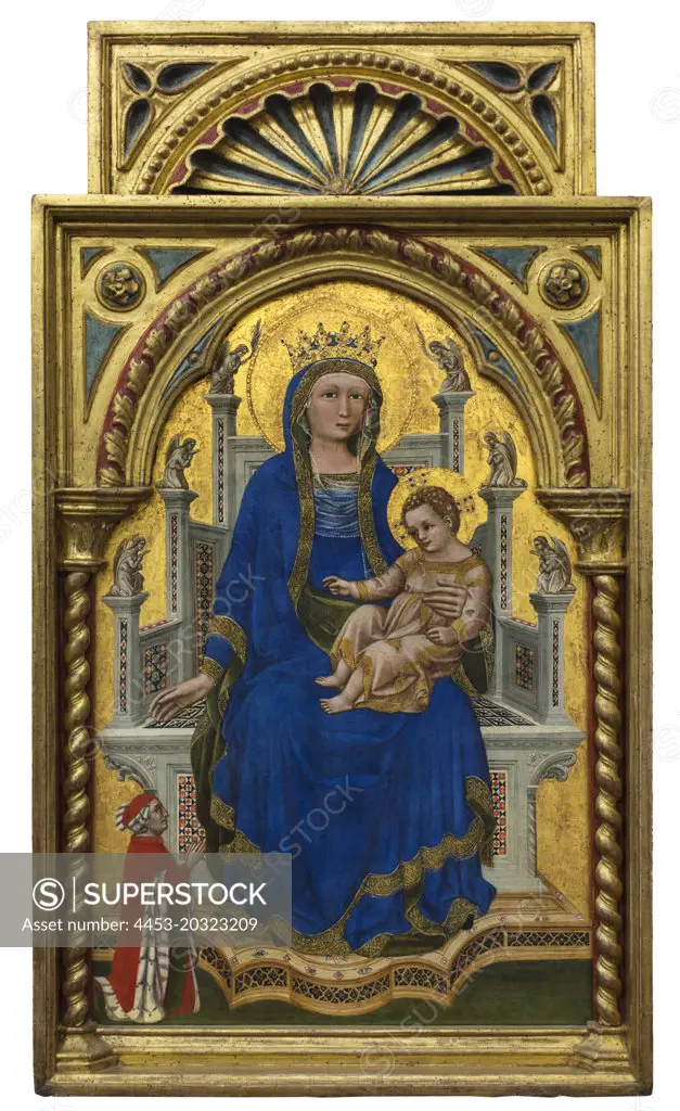 Enthroned Madonna with the blessing Child and a donor. to 1355/60 Guariento di Arpo 1338 - 1370 Active in Padua