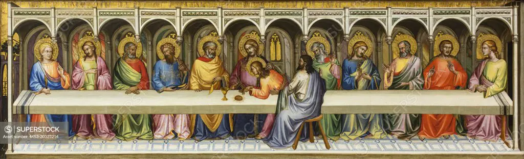 The Last Supper; 1390 Lorenzo Monaco; Italian (1370 Siena - 1425 Florenz)