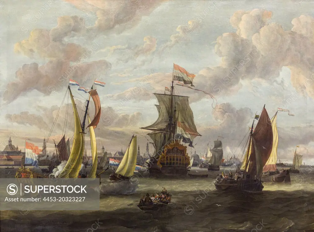 View of Amsterdam to the Abraham Storck Dutch 1644 Amsterdam-1708 Amsterdam