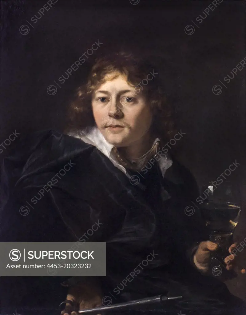 Portrait of a young man at the wine tasting 1664 Karel Dujardin; Dutch (1622 Amsterdam -1678 Venedig)
