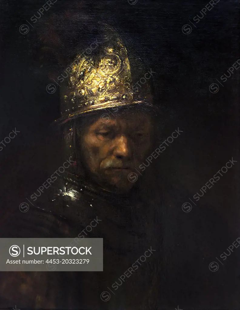The Man with the Golden Helmet; 1650/55 Rembrandt; Dutch (1606 Leiden - 1669 Amsterdam)