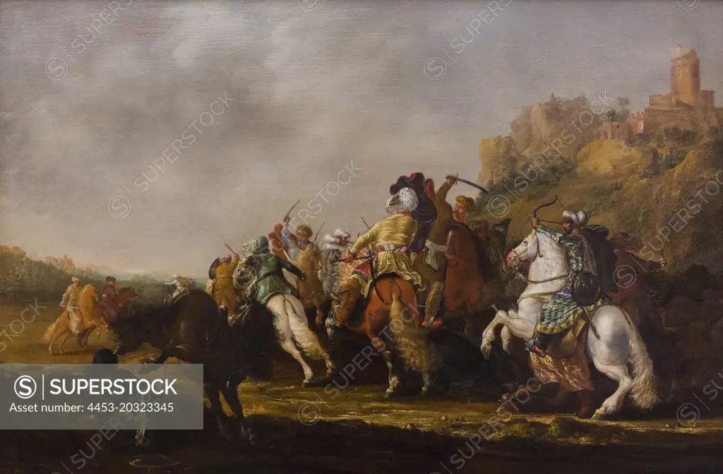 Oriental rider in battle; 1638 Pieter Cornelisz Verbeeck; Dutch (1610/15 Haarlem - 1652/54 Haarlem) ()