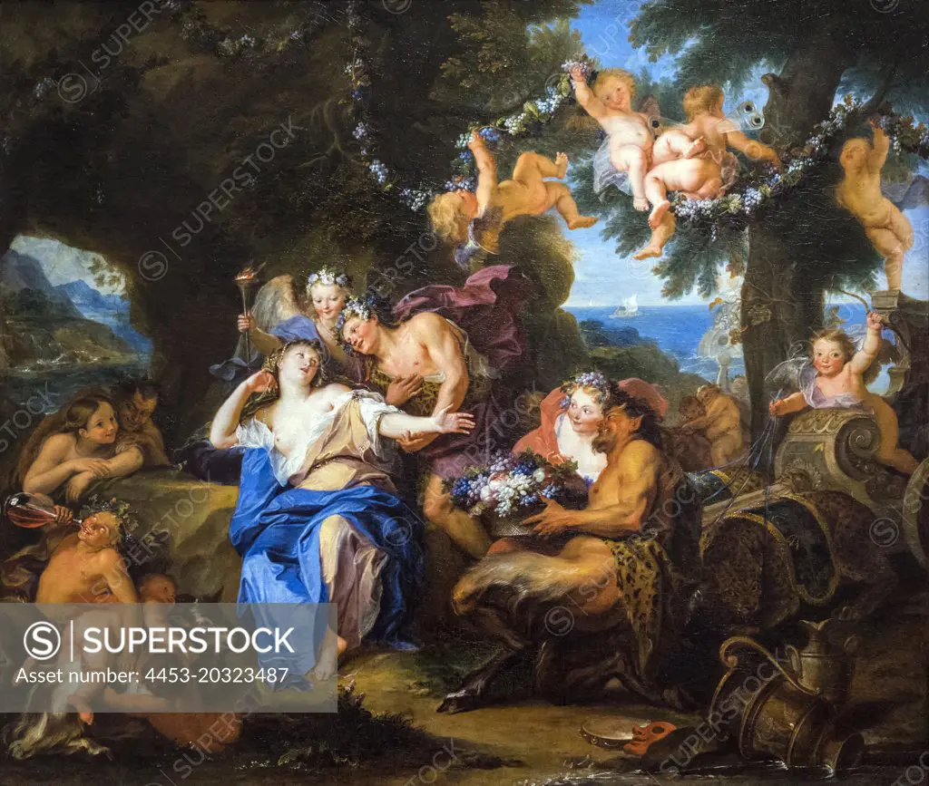 "Bacchus and Ariadne on the Isle of Naxos C. 1693 Oil on canvas by Antoine Coypel, French, 1661 - 1722"