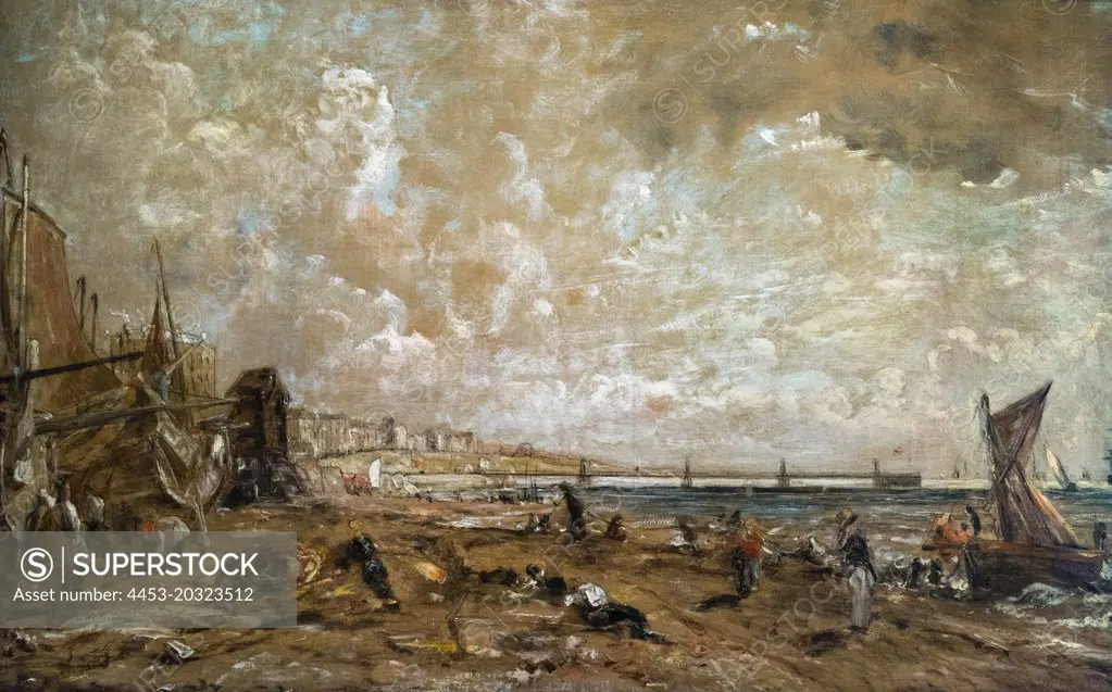 "The Marine Parade and Chain pier; Brighton by John Constable, English, 1776 - 1837"
