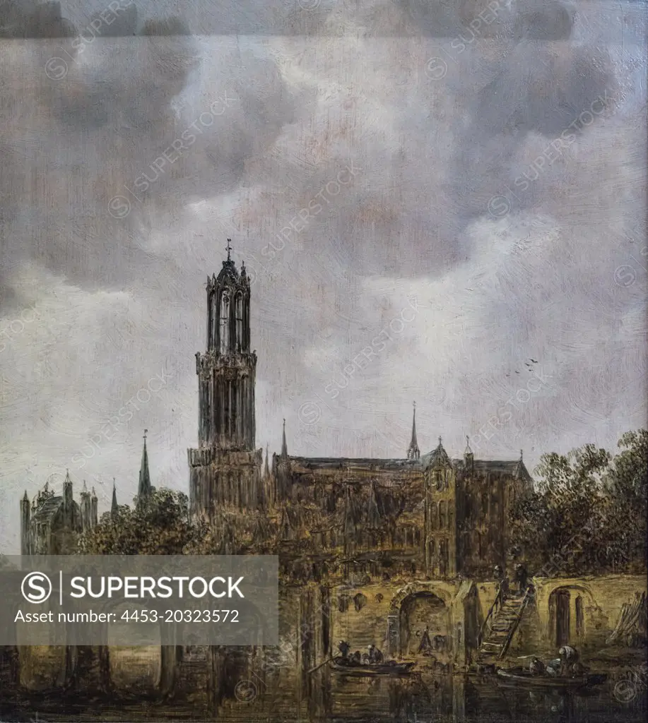 "Cathedral of Utrecht 1646 Oil on Panel by Jan van Goyen, Dutch (active Leiden and The Hague), 1596 - 1656"
