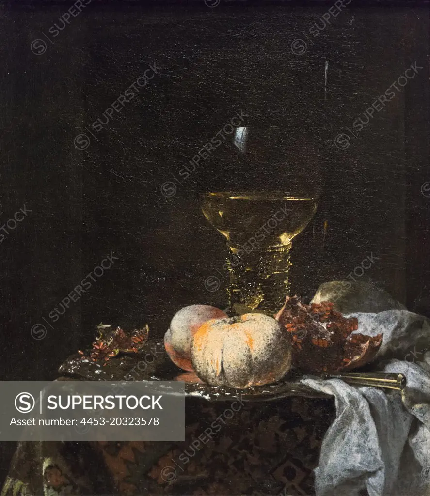 "Still Life with a Roemer 17th century by Willem Kalf, Dutch (active Amsterdam), 1619 - 1693"