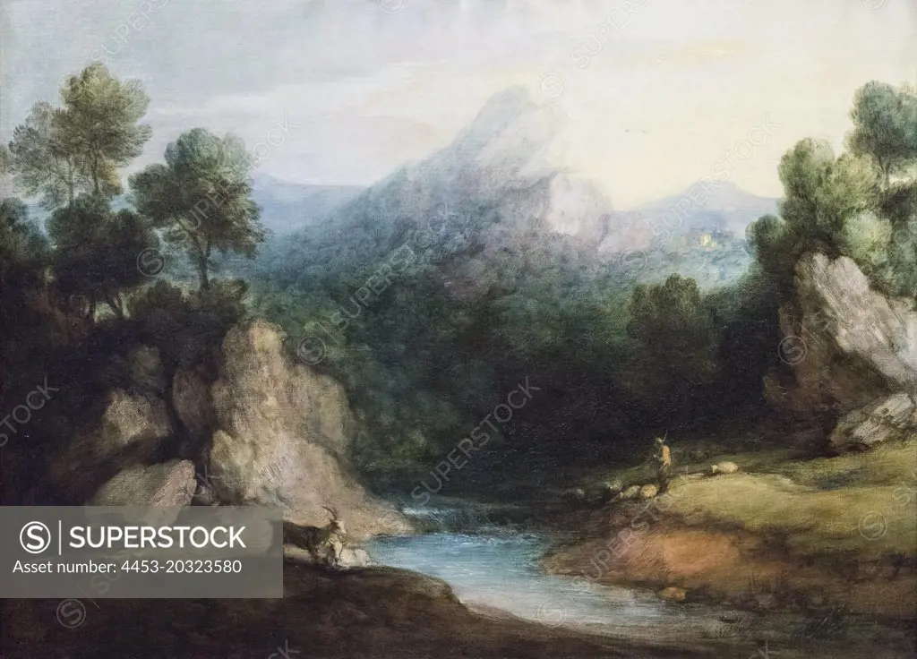 "Pastoral Landscape C. 1783 Oil on canvas by Thomas Gainsborough, English, 1727 - 1788"