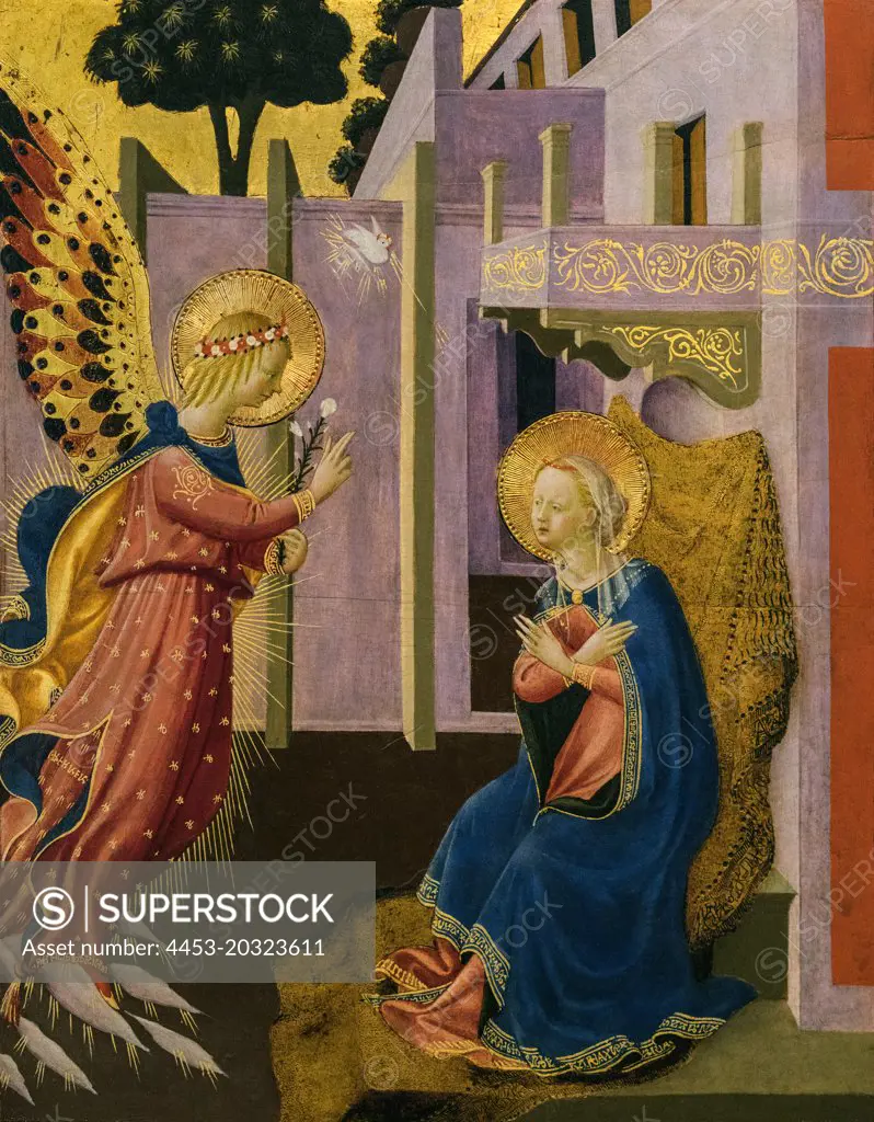 Annunciation c. 1453 Tempera and tooled gold on panel by Zanobi Strozzi