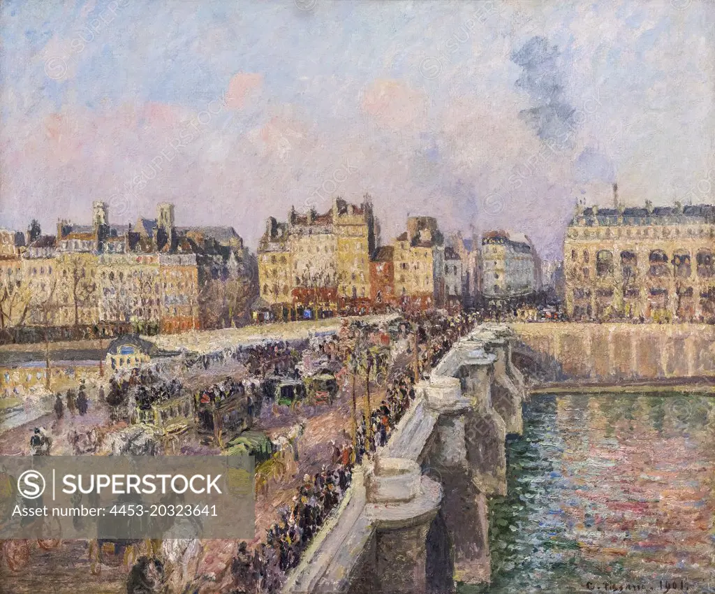 "Pont Neuf; Paris: Afternoon Sunshine 1901 Oil on canvas by Camille Pissarro, French, 1830 - 1903"