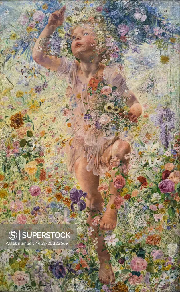 "The Four Seasons 1893 Spring. Oil on canvas by Léon Frédéric, Belgian, 1856 - 1940"