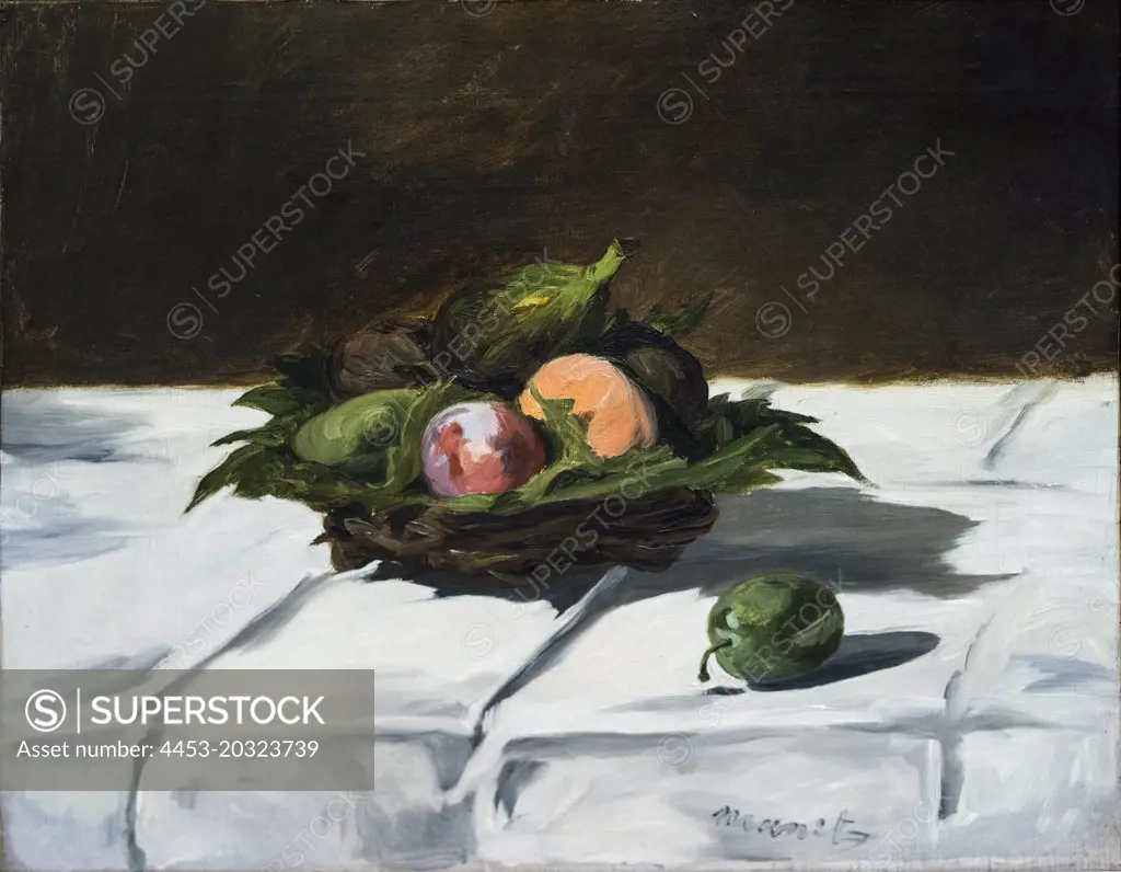 "Basket of Fruit 1864 Oil on canvas Édouard Manet, French, 1832 - 1883"