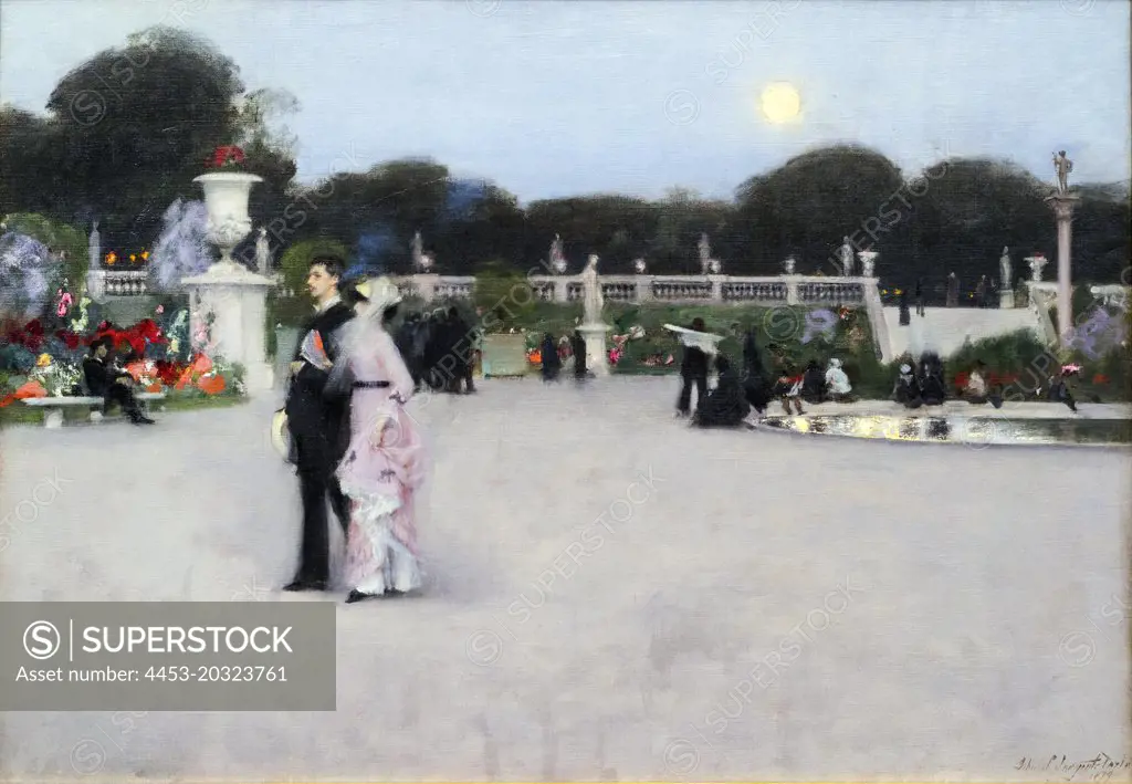 "In the Luxembourg Gardens 1879 Oil on canvas John Singer Sargent, American (active London, Florence, and Paris), 1856 - 1925"