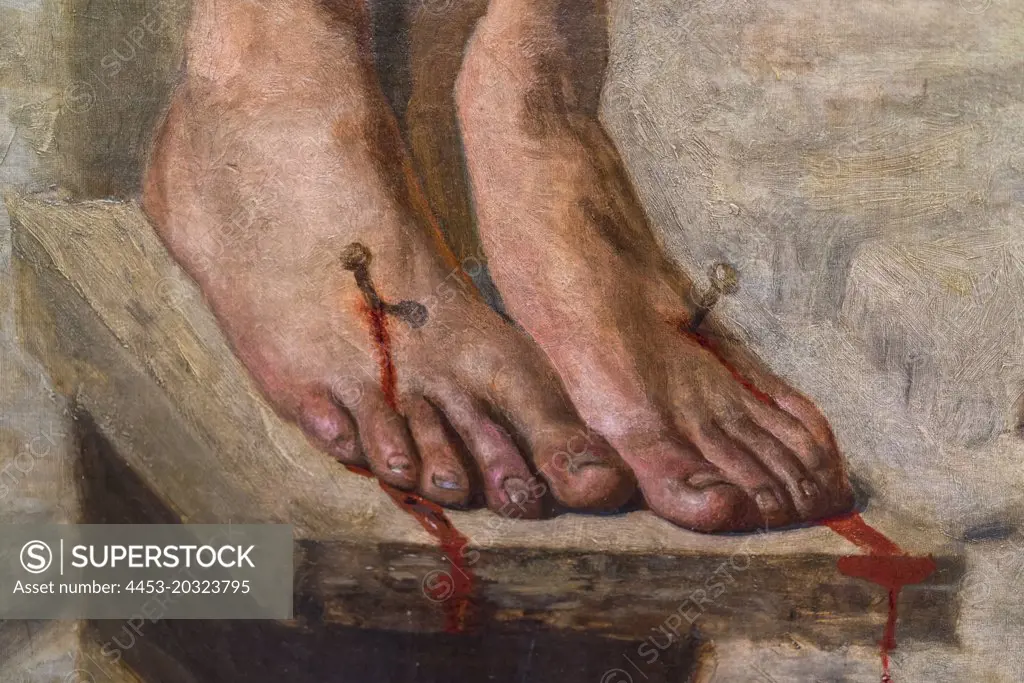 Detail of feet from The Crucifixion 1880 Oil on canvas 