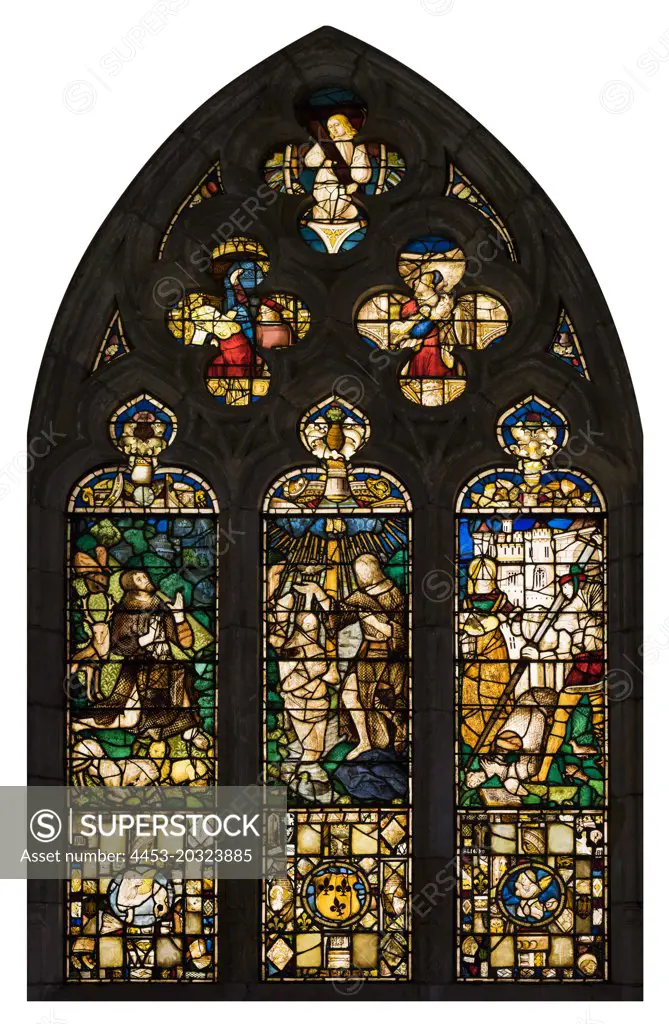 Composite Triple Window Early 16th century top; second; and third rows Late 15th century bottom row Stained glass France