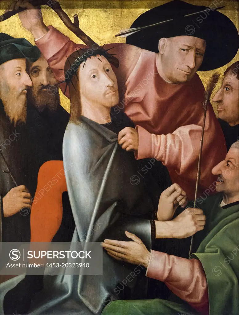 "The Mocking of Christ 16th century Oil and gold on panel Follower of Hieronymus Bosch, Netherlandish, c. 1450 - 1516"