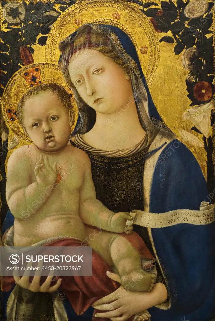 "Virgin and Child 1437 Tempera and tooled gold on panel by Domenico di Bartolo (Domenico di Bartolo Ghezzi), Italian"