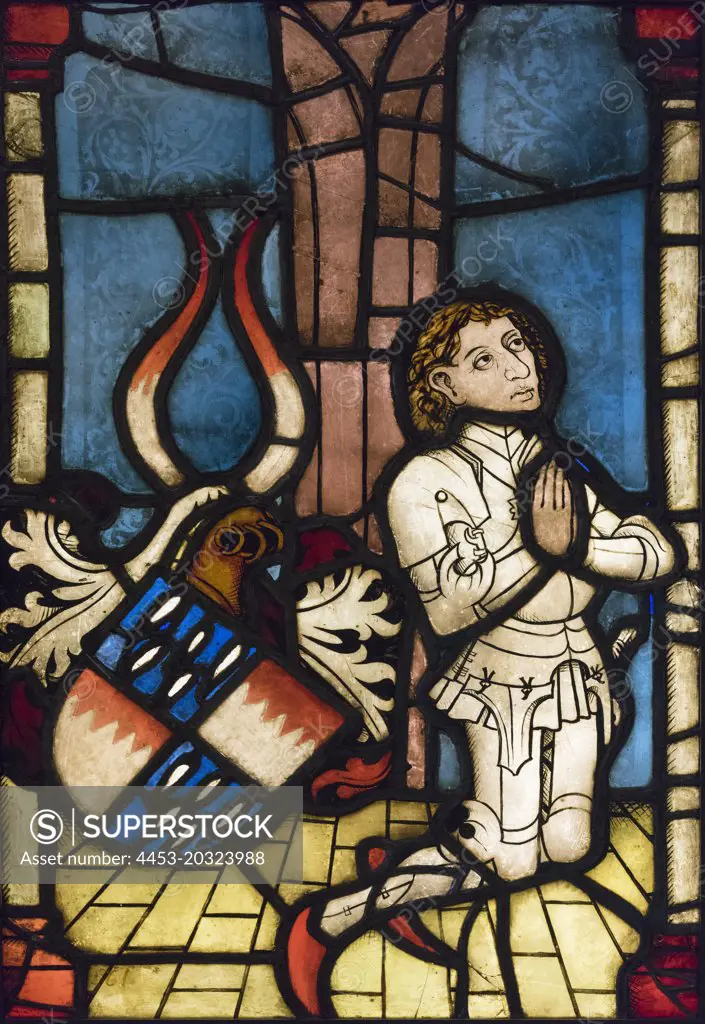 Kneeling Knight in Prayer c. 1470 Stained; partially etched; and painted glass; lead