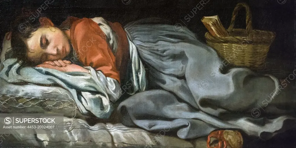 Young Girl Sleeping; about 1655-60 Oil on canvas Eberhart Keilhau Italian; 1624-87