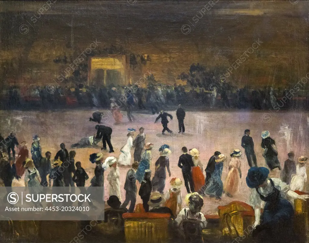 "Skating Rink; New York City c. 1906 Oil on canvas by William J. Glackens, American, 1870 - 1938"