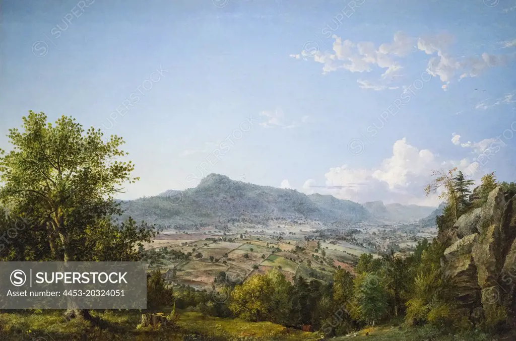 Schatacook Mountain; Housatonic Valley; Connecticut; 1845 Oil on canvas Jasper Francis Cropsey American; 1823-1900
