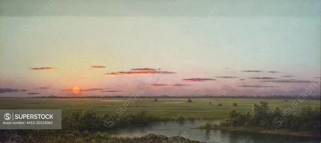 Sunset on Long Beach; about 1867 Oil on canvas Martin Johnson Heade American; 1819-1904